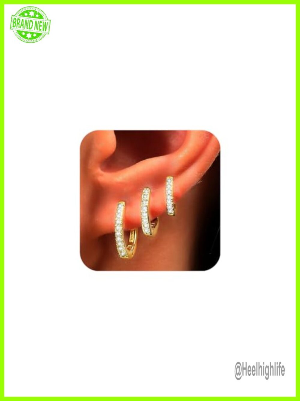 14K Gold Plated Huggie Hoop Earrings Set 3 Pairs Hypoallergenic Small Hoops